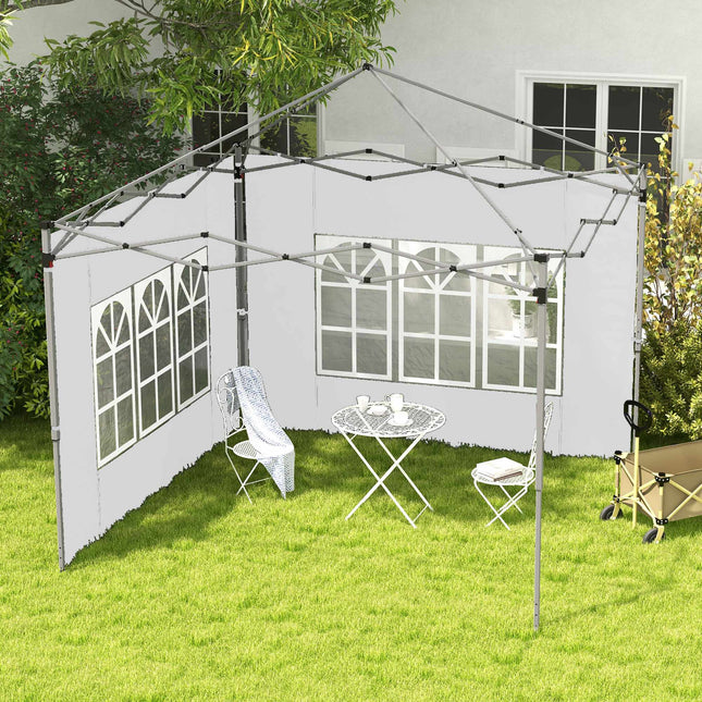 Vandeniui atsparios paviljono šoninės sienos su langais, 3x3/3x4m, Baltos