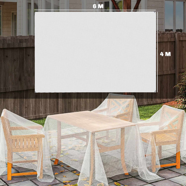 Vandeniui atsparus brezentas 4x6m, 140g/m², UV atsparus, su žiedeliais