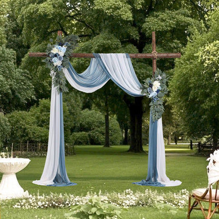Wedding Arch Flowers Kit – Blue Silk, Drapes, 4-Piece