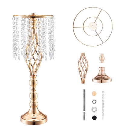 Wedding Flower Stand Set, 10 Pack 55 cm Gold Crystal