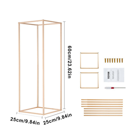 Wedding Flower Stand Set, 31.5in Gold Metal Column, 2 Pack