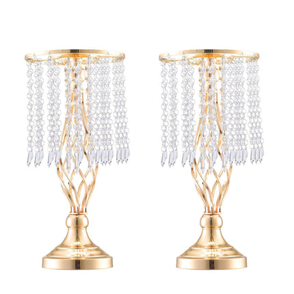 Wedding Flower Stand Set, 43 cm Gold Metal Crystal, 20 Pcs