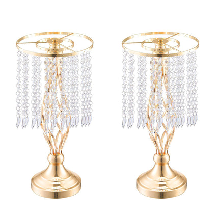Wedding Flower Stand Set, 43 cm Gold Metal Crystal, 20 Pcs