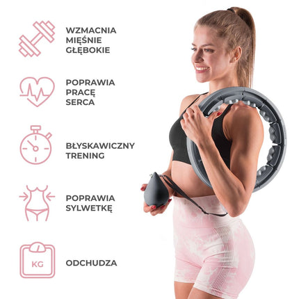 Svertinis hula lankas su atrama ir juosmens atrama, juodas