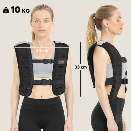 Svorinė treniruočių liemenė 10 kg su šviesą atspindinčiomis juostelėmis