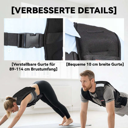 Svorinė treniruočių liemenė 10 kg su šviesą atspindinčiomis juostelėmis
