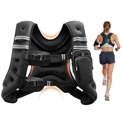 Weighted Vest 12 lb, Reflective Stripes, Adjustable Buckles