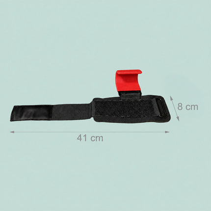 Weightlifting Wrist Hooks Set of 2, Neoprene Padding, Black/Red, 150 kg