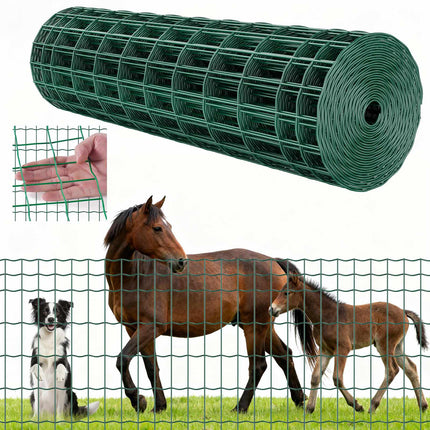 Welded Wire Farm Fence Roll, 1 x 25 m, 2 x 4 in Mesh, 2.1mm