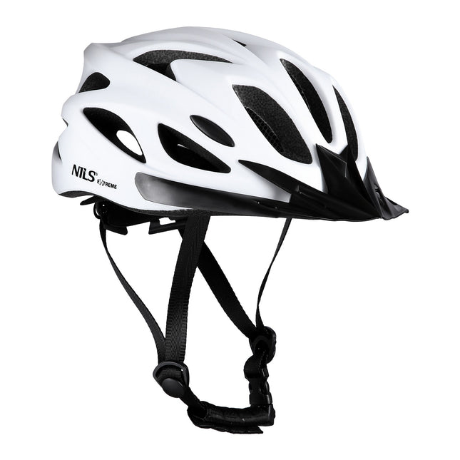 Baltas dviračio šalmas, L dydis (55-61 cm)