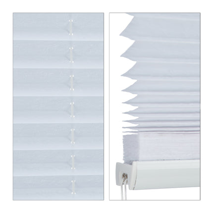 White No-Drill Pleated Blinds – Semi-Transparent