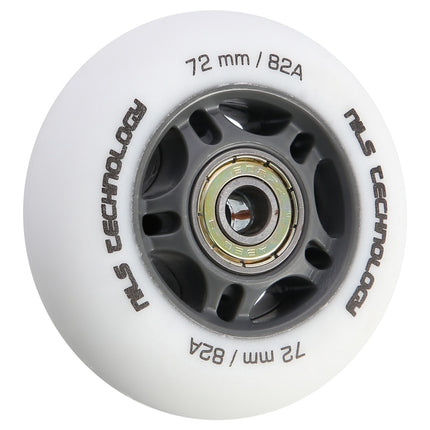 Balti PU 72x24 82A ratukai ir ABEC-9 guoliai