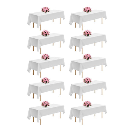 White Rectangular Tablecloths, 10-Pack 60 x 102 in