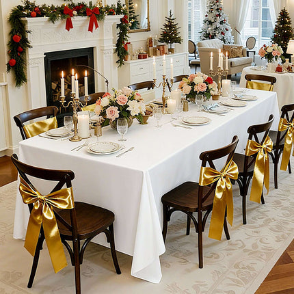 White Rectangular Tablecloths, 10-Pack 60 x 102 in