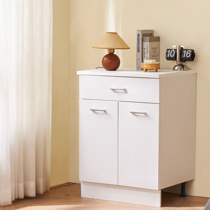 White Shaker Base Cabinet 24 In, Drawer, Soft-Close