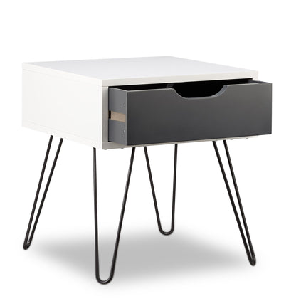 White & gray bedside table