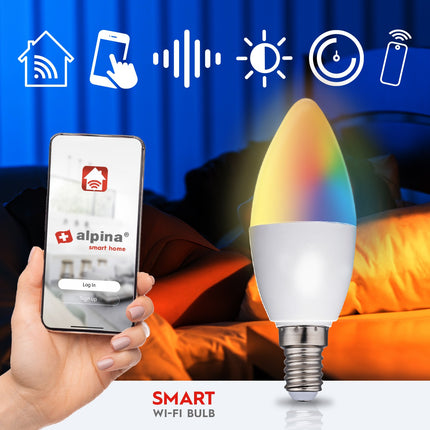 WiFi Smart E14 LED RGBW 4.9W 470 lm