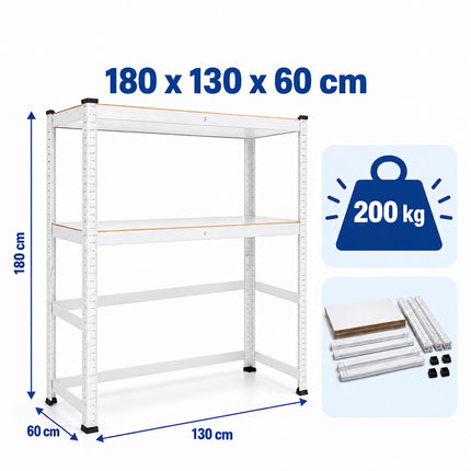 Wide Heavy-Duty Shelf Over Washer and Dryer, Steel and MDF, White