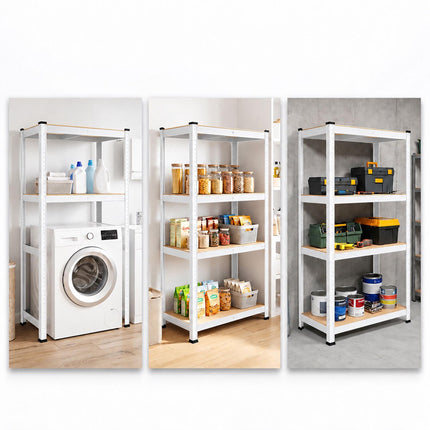 Wide Heavy-Duty Shelf Over Washer and Dryer, Steel and MDF, White