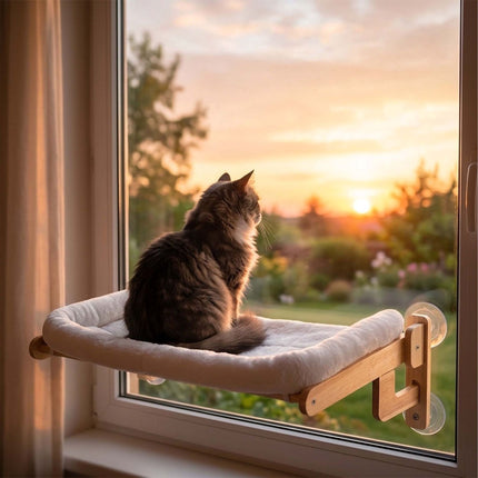 Window Cat Hammock with Suction Cups and Wall Mount, Grey, Max. 18 kg