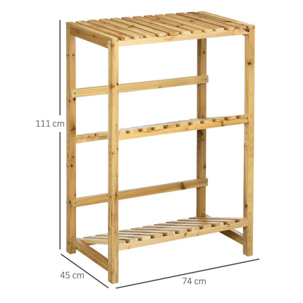Vyno butelių stovas, vyno laikiklis su 2 pakreiptomis lentynomis, pastatoma lentyna terasai ir sodui, natūralus, 74 x 45 x 111 cm