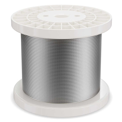 Wire Rope Kit, 316 Stainless Steel, 1/8 in x 600 ft, 7x7, Cutter, Gloves