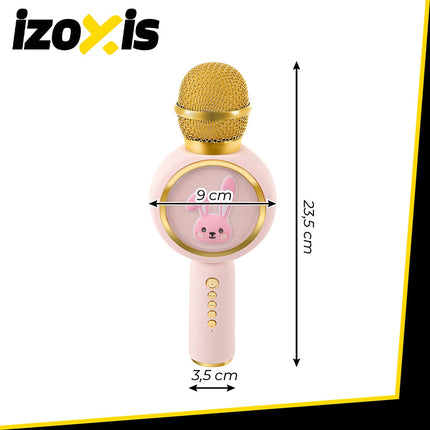 Belaidis „Bluetooth“ karaoke mikrofonas vaikams, rožinis