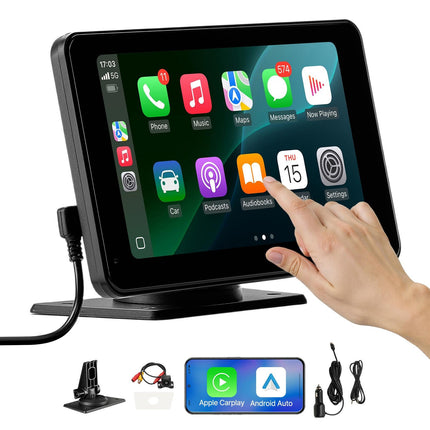 Wireless Car Stereo 7-Inch CarPlay, Android Auto, Camera