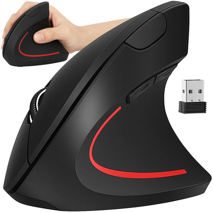 Belaidė ergonomiška vertikali pelė, USB, 6 mygtukai