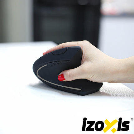 Belaidė ergonomiška vertikali pelė, USB, 6 mygtukai