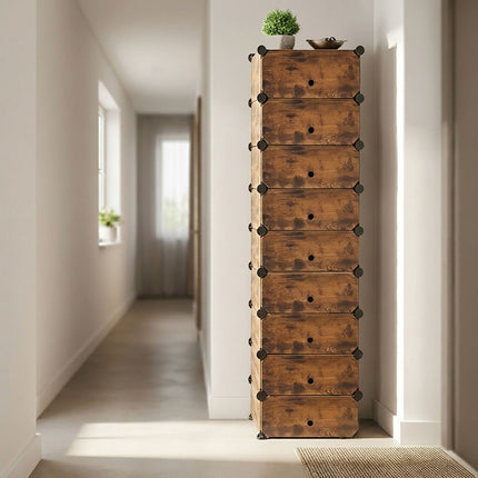 Medžio imitacijos batų lentyna, 10 skyrių, taupanti vietą