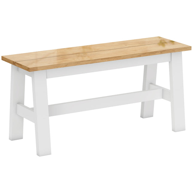 Wooden Bench for 2, Oak Finish, Rubberwood, 45 cm High