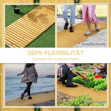 Wooden Garden Pathway, Rollable, 185x60 cm, Fir Wood