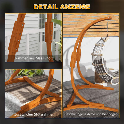 Hanging chair frame made of teak wood, capacity 150 kg, indoor/outdoor