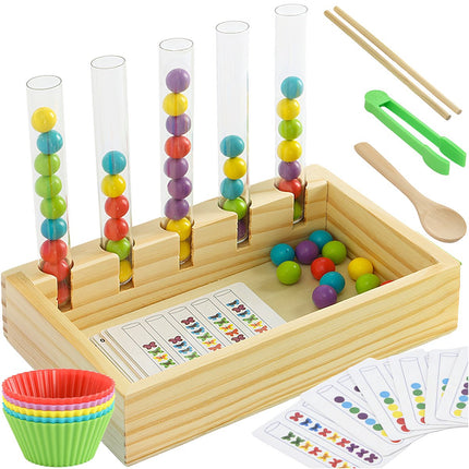 Medinis Montessori lavinamasis žaislas, skaičiavimas ir spalvos