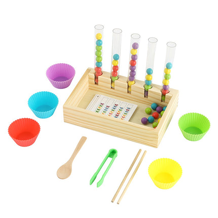 Medinis Montessori lavinamasis žaislas, skaičiavimas ir spalvos