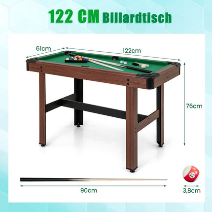 Medinis biliardo stalas su priedais, 122 cm - žalias veltinis