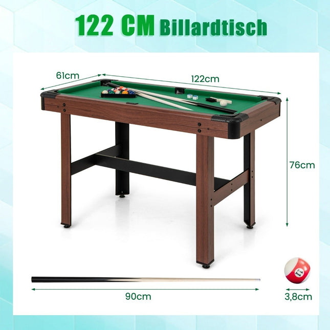 Medinis biliardo stalas su priedais, 122 cm - žalias veltinis