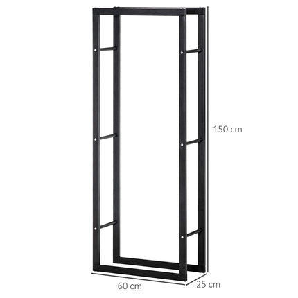 Medinė lentyna, vertikali, medinis stovas, 100 kg talpa, metalas, 60 × 25 × 150 cm
