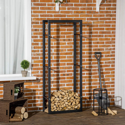 Medinė lentyna, vertikali, medinis stovas, 100 kg talpa, metalas, 60 × 25 × 150 cm