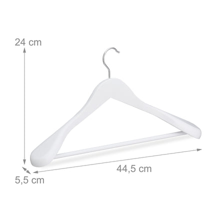 Mediniai kostiumų pakabos, 5 vnt. rinkinys, 360° pasukami kabliukai