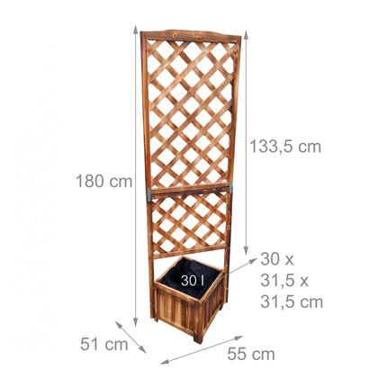 Medinis grotelių vazonas, 180 cm – įvairių spalvų