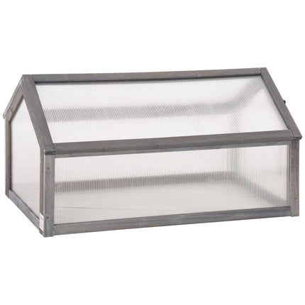 Mini Wooden Cold Frame Greenhouse, Winterproof, 90x52x49.5 cm