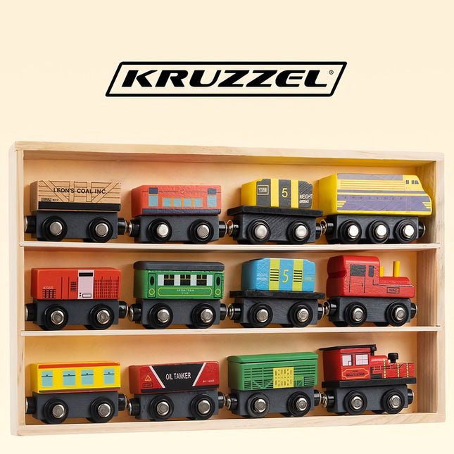 Wooden railway - 12 pieces. Kruzzel 23522