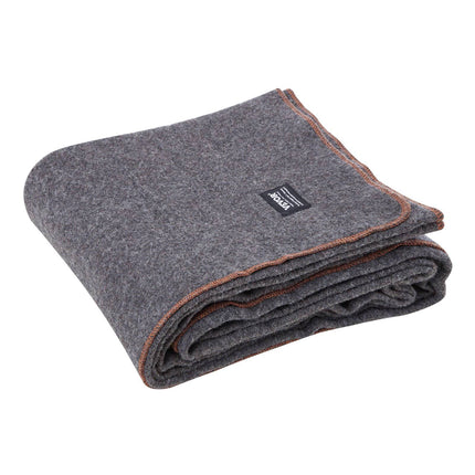Wool Camping Blanket 64 x 88 in, 80% Wool, Flame Retardant, Dark Grey