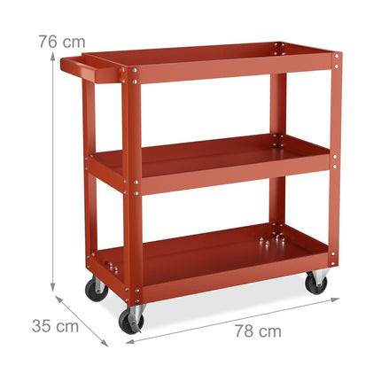 Dirbtuvių vežimėlis su 3 lentynomis
