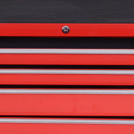 Workshop tool trolley with wheels, 7 lockable drawers