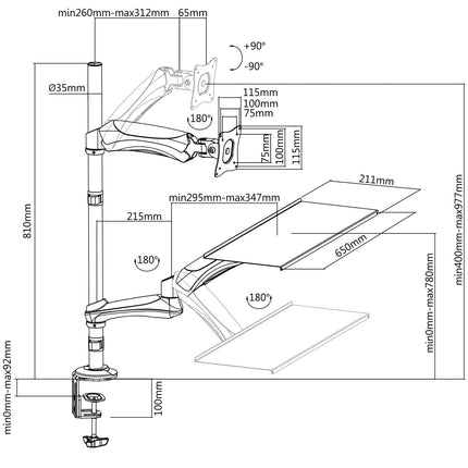 Workstation Sit-Stand 13-27"