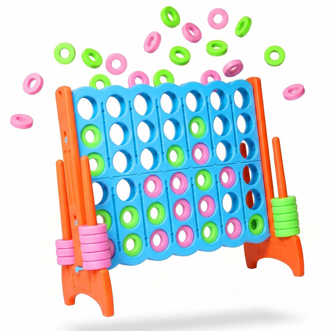 XXL Connect Four žaidimas – šviesiai mėlynai oranžinis, plastikinis