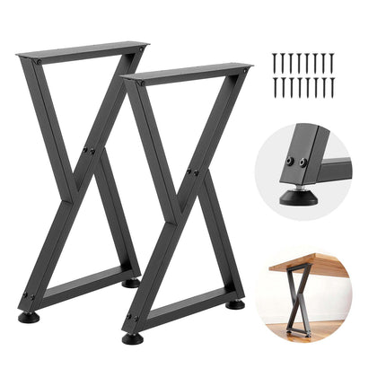 Z-Shaped Steel Table Legs, 2-Pack, 740 mm, Black